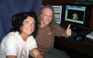 Sean Lee and Robin McAuley of "The Michael Shenker Group" and "Survivor" working in Sean's studio.